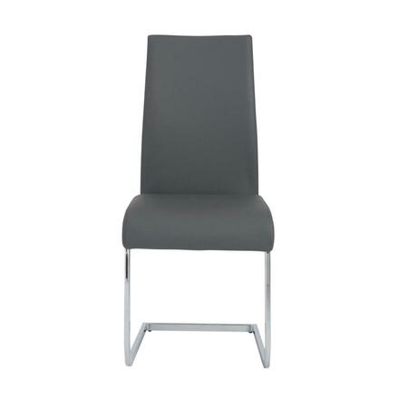 GFANCY FIXTURES Faux Faux Leather Long Back Cantilever Chairs, Gray, 4PK GF3096557